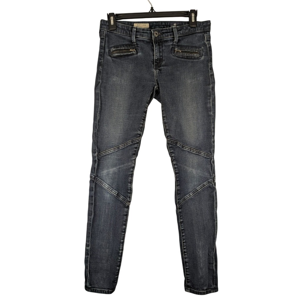 AG‎ Adriano Goldschmied Jeans Womens 28R Blue The Moto Legging Zipper-Leg